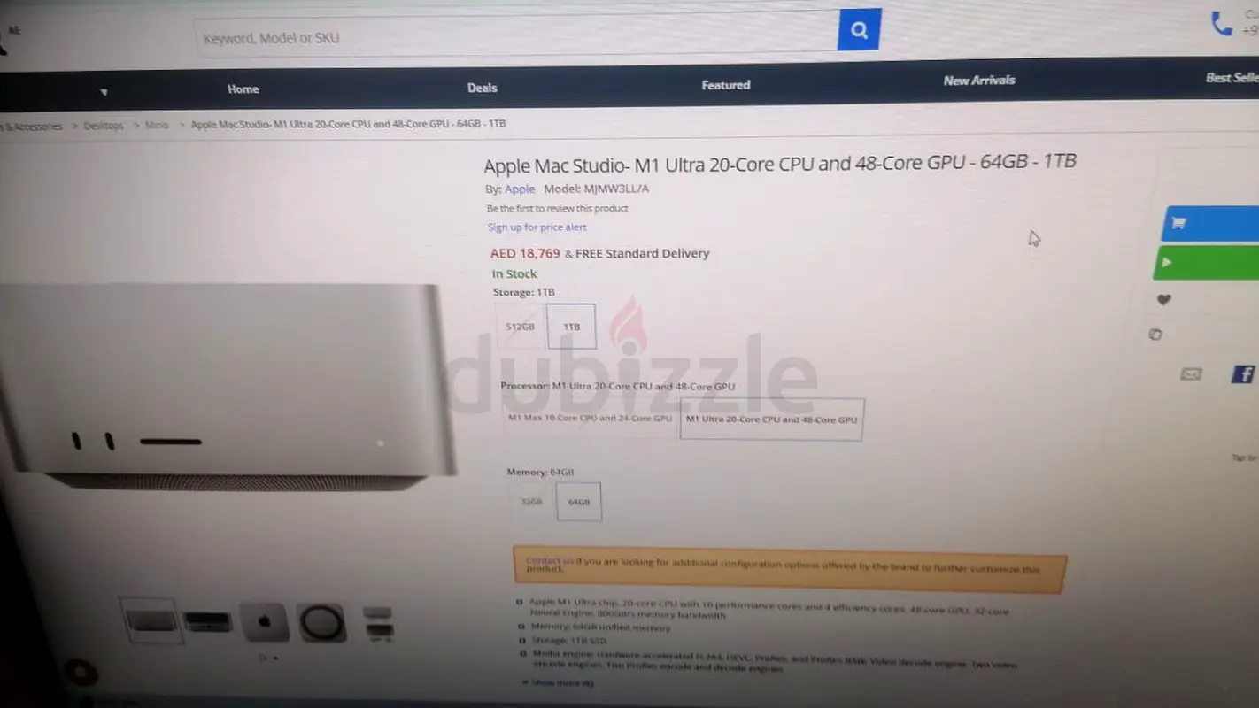 Mac Studio Open Box  Apple M 1 Ultra 64 GB RAM 1 TB SSD63256078232449117
