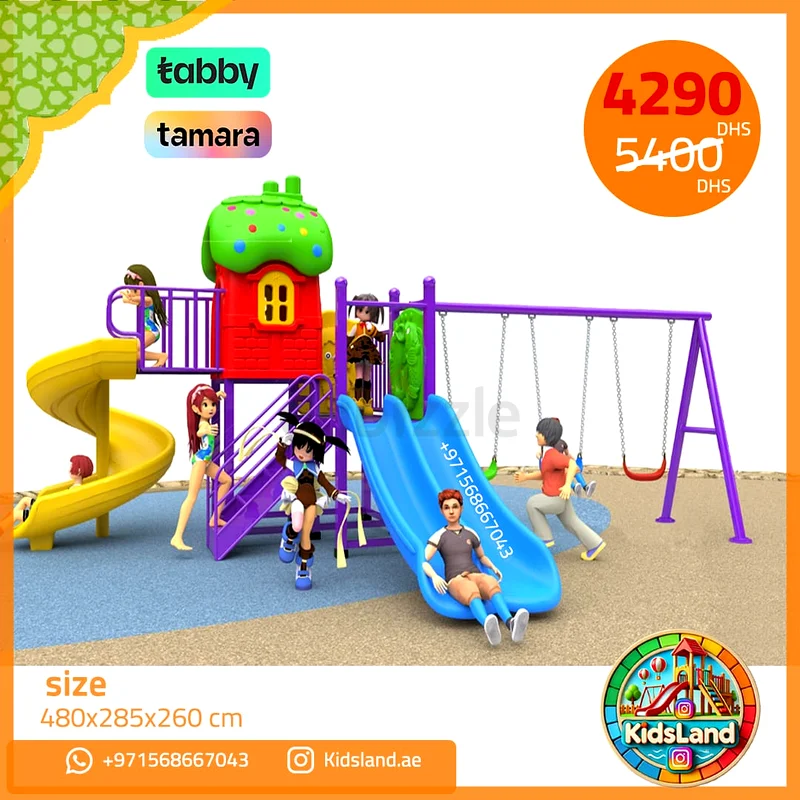 Outdoor Play set with 3 Slides - 3 Swings - 480x285x260 cm63195109345794112