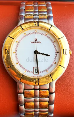 Vintage Waltham Switzerland  made Quartz movement Two-Tone watch for Unisex(USED)