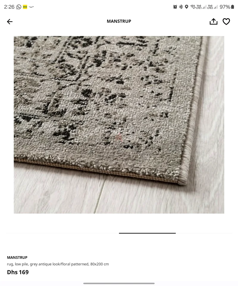 Elegant Grey Vintage carpet Rug - Perfect for Any Room! (80 x 200)63210352492161112