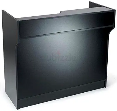 Sleek Black Reception Desk for Modern Offices
