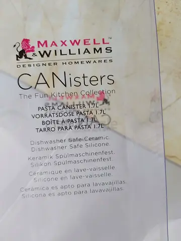 Stylish Maxwell Williams Pasta Canister - Brand New!