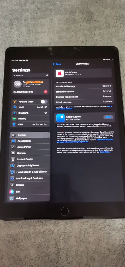 Apple ipad 9gen Apple care  256gb63180836589699113