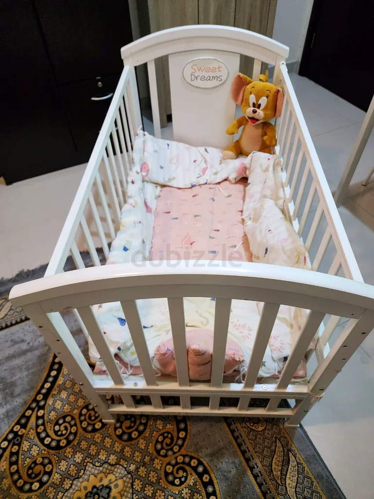 Children Crib, Baby Wooden Cot, Bed Multifunctional Rocker, Convertible Desk And Kids Sofa63204263043587114