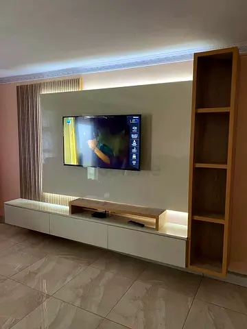 Modern Entertainment Center with LED Lighting