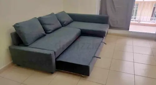 IKEA L Shape Sofa cum bed with big storage in L , you can fix the L left and right .