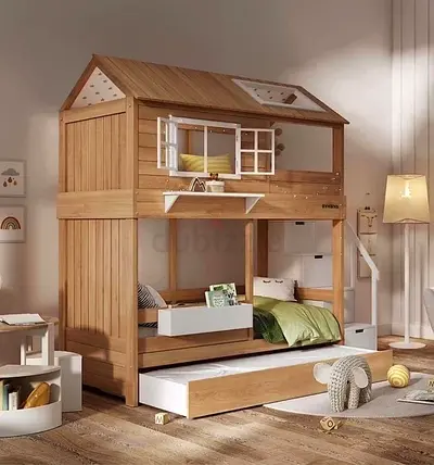 Charming Wooden House Bed for Kids - Creative Space for Play  Sleep!