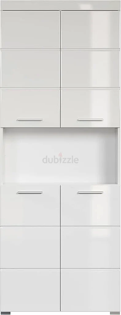 trendteam bathroom tall cabinet Amanda white melaminewhite high gloss tie63215864543618111