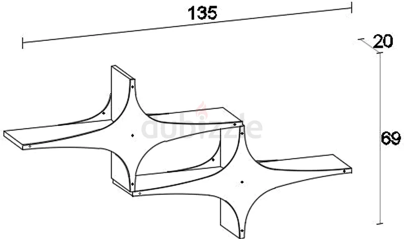 ديكور سكاي، سوسن-سوسن 2 دي سي إم، أبيض، رفوف حائطية، 69×135×20 سم63223852477187112