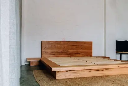Beautiful Wooden Platform Bed for Sale - Minimalist Style