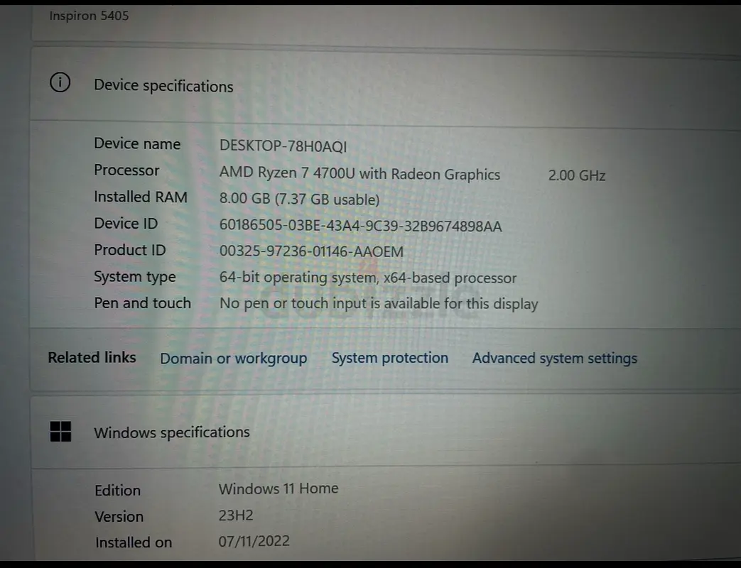 Dell Inspiron 5405 Ryzen 763256074600321112
