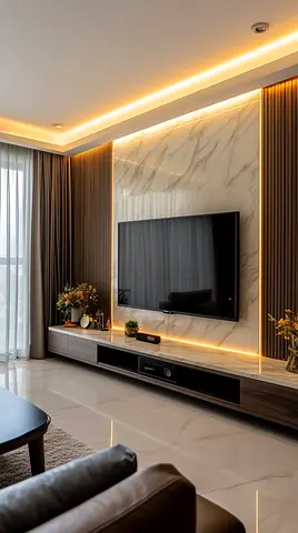 Modern TV Unit with Ambient Lighting - Perfect for Your Living Room!