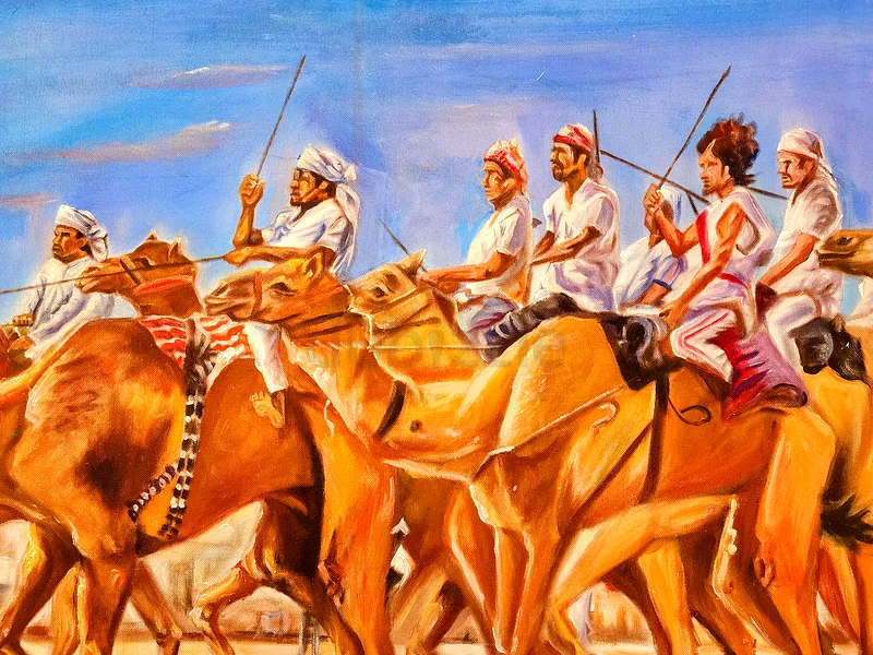 Captivating Camel Racing Artwork - A Slice of Tradition!63177129175426113