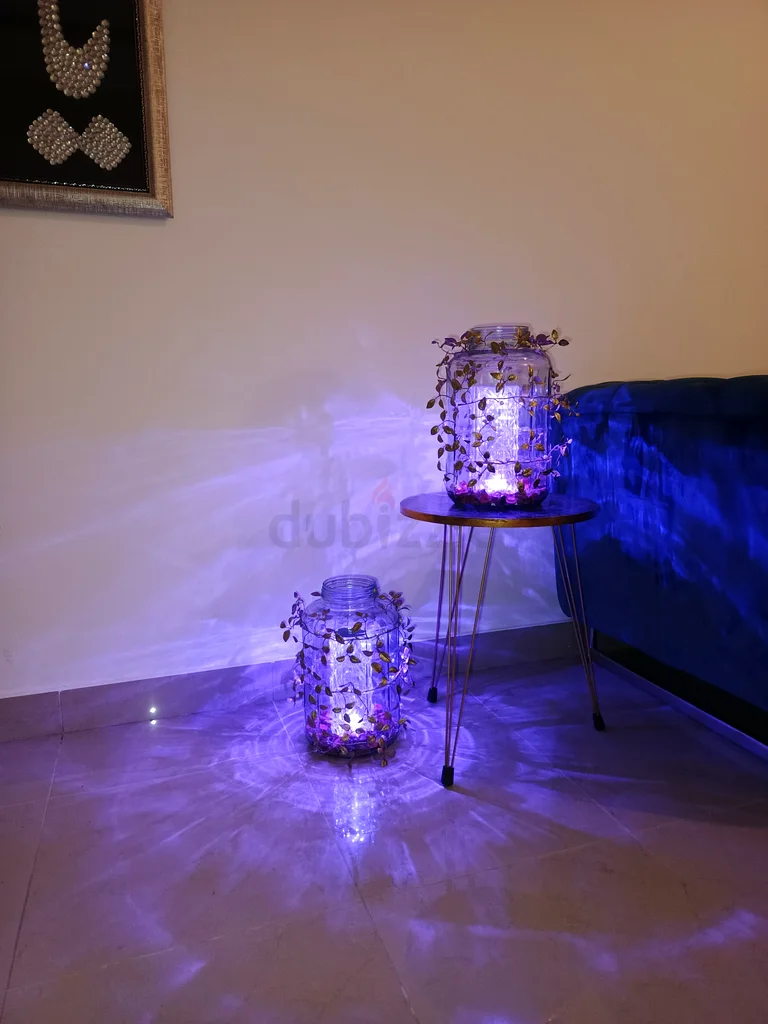 زخرفة 2 مزهرية فاخرة مع مصباح63223852497027113