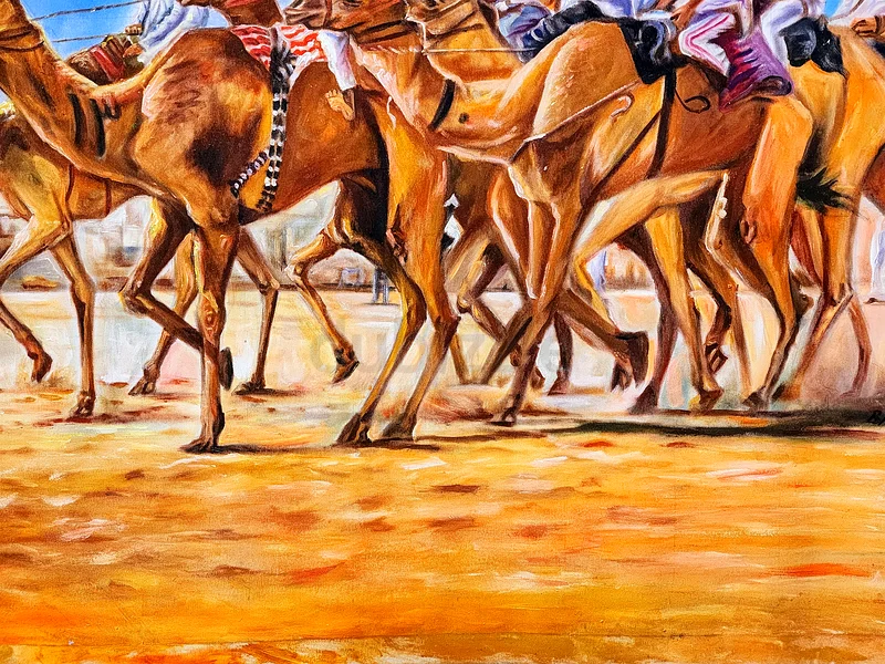 Captivating Camel Racing Artwork - A Slice of Tradition!63177129175426112