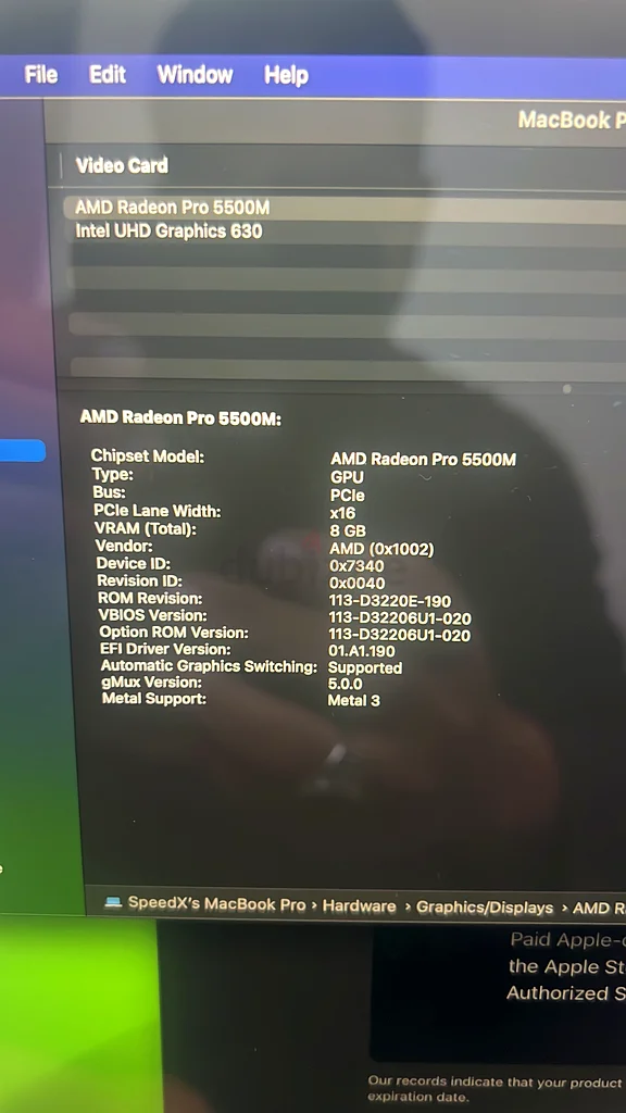 أبل ماك بوك برو 16 بوصة، كور آي9، سنة 201963254995169153112