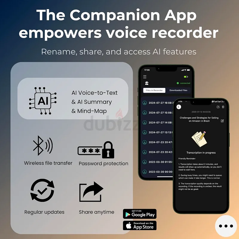 1735 - AI Voice Recorder with APP for AI Voice-to-Text Transcription, GPT-4o Summary, and Mind Mapping63190622714242113