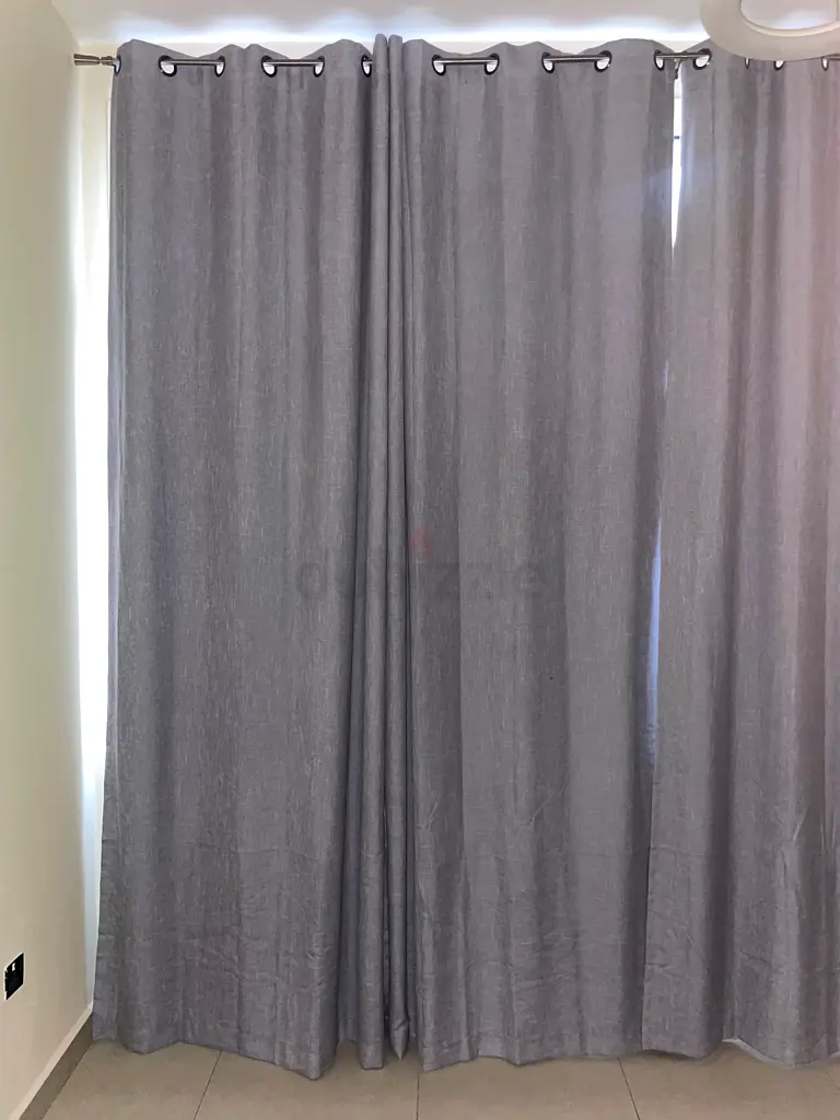 Homebox Grey Black Out curtains 140x300 with curtain rod