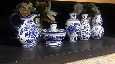 Elegant Vintage Blue and White Porcelain Collection