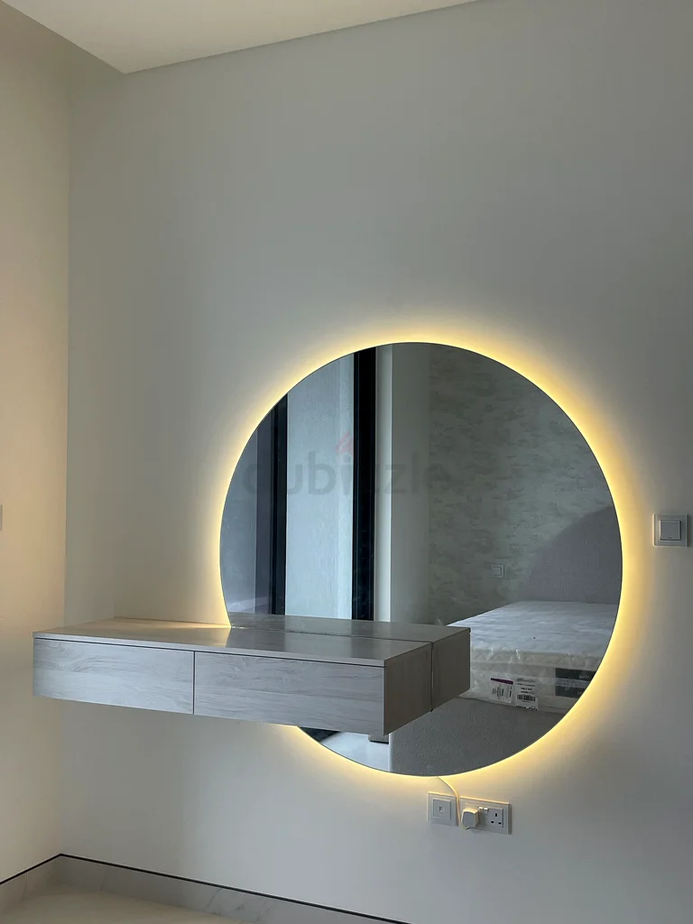 Sleek Circular Backlit Mirror with Cabinet - Modern Elegance for Your Home63220831213699111