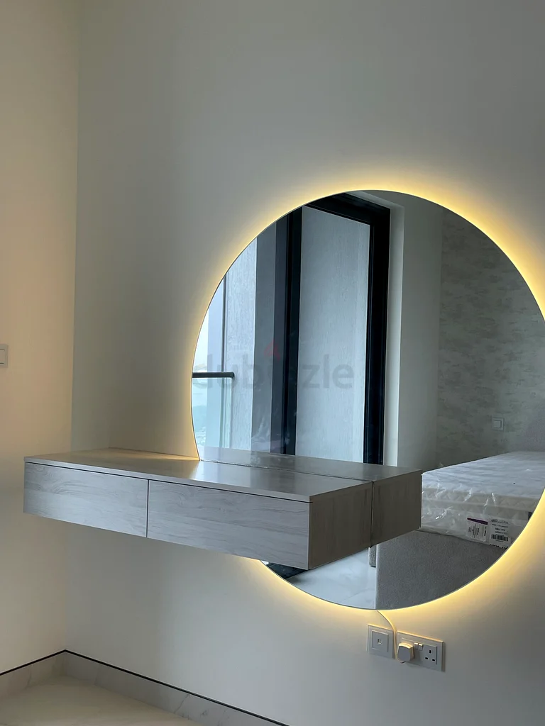 Sleek Circular Backlit Mirror with Cabinet - Modern Elegance for Your Home63220831213699112