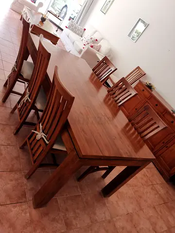 8 chairs solid wood dining table
