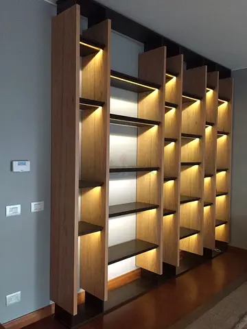 Stylish Modern Bookshelf with LED Lighting