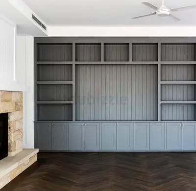 Elegant Grey Entertainment Center for Stylish Living Spaces