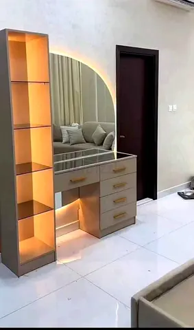 Stylish Modern Dressing Table with Shelves