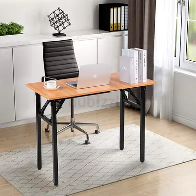 Folding Table Computer Desk, No Assembly Required, Sturdy and Heavy Duty Writing Desk for Small