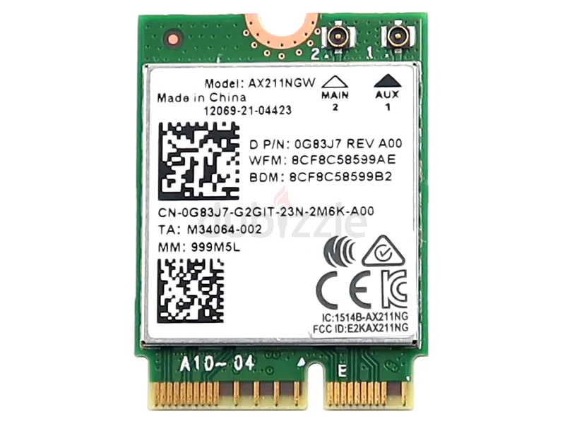 0G83J7 Dell Wireless Lan Card M.2 2230 E 802.11Ax Wi-Fi 14 Plus 7420GRADE A632566009998091116