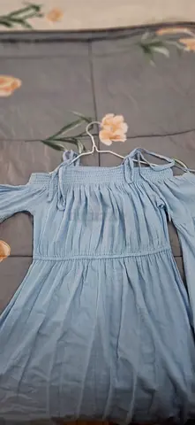 Maxi Embroidered Long Sleeve Denim Dress, Large