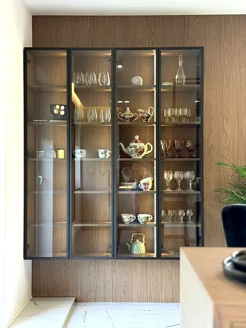 Custom made glass doors cabinets