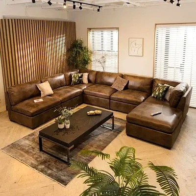 Luxurious Leather Sectional Sofa