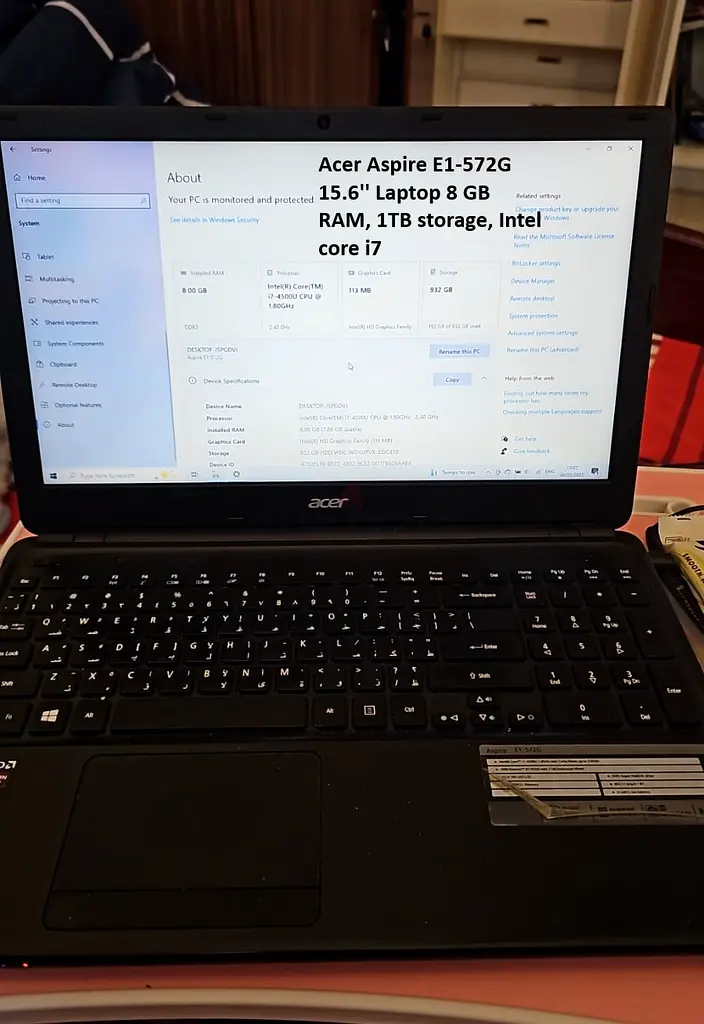 Acer 15.6 laptop for sale