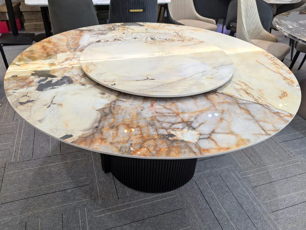 Elegant Round Marble Dining Table - 146cm dia Perfect for Your Home!