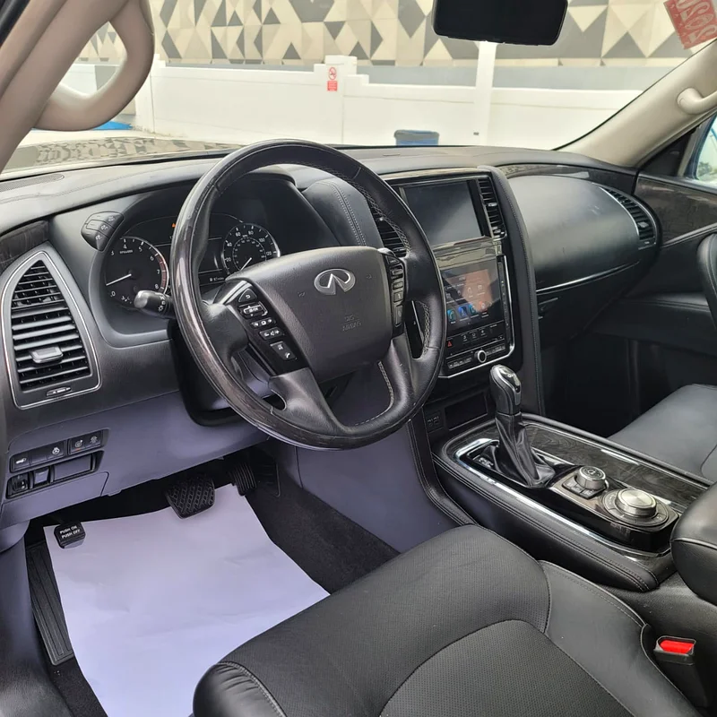 إنفينيتي QX80، 2020، فاخرة، أسود، فتحة سقف، دفع رباعي، 883563222808603906114