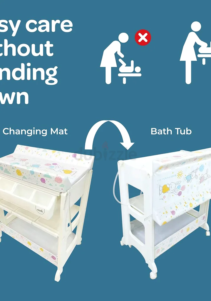 Baby changing table with bath tub and storage63230185719042113