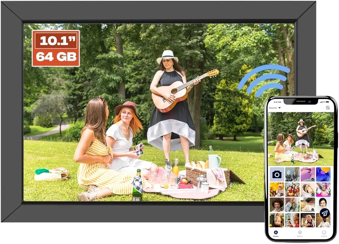 64GB Smart WiFi Digital Photo Frame with 10.1 inch IPS Touch Screen