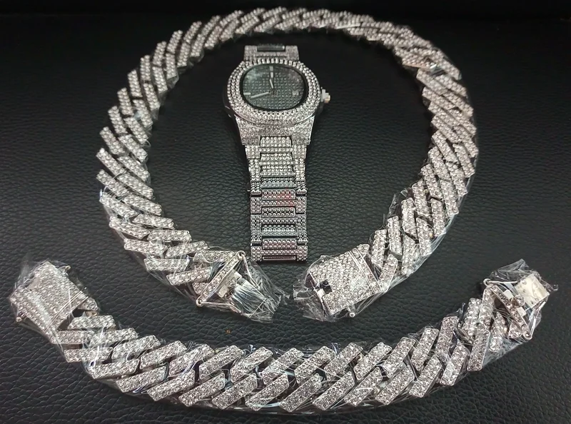 Cuban Bling Iced Out Set (Brand New)63231192680451110