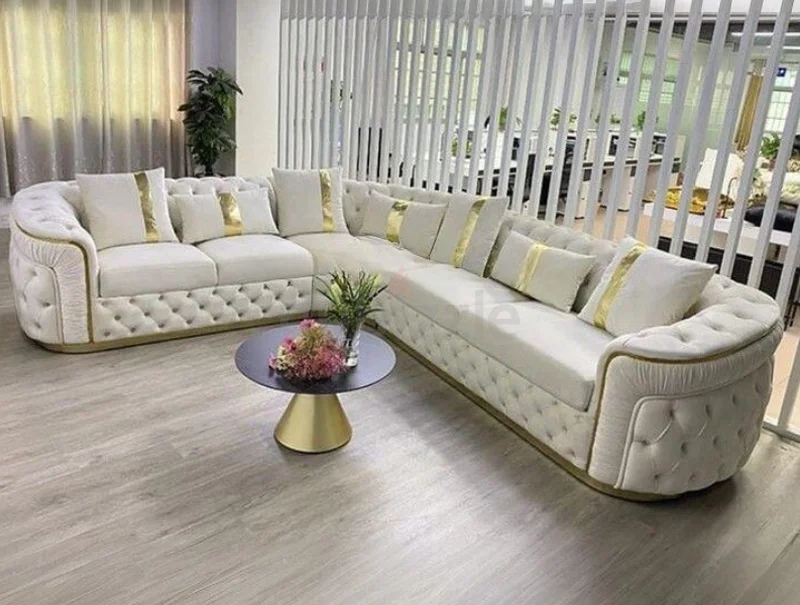 أريكة فاخرة على شكل حرف L بتصميم أنيق628638207745311128
