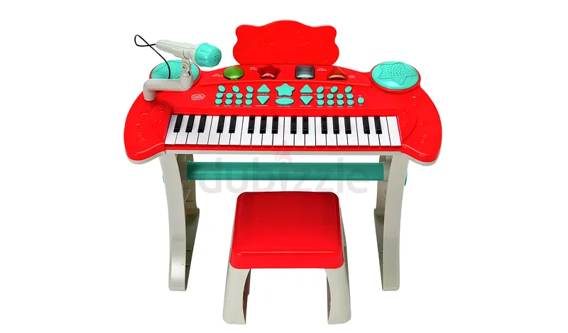 Chad Valley Keyboard Stand and Stool - Red- Kids Toys  - Kids Piano - Delivery Available63265093357442112