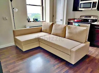 L shape sofa bed with storage beige