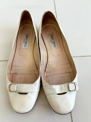 Jimmy Choo white flat shoes original size 38 -38,5