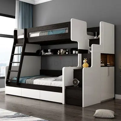 Stylish Modern Bunk Bed with Storage - Perfect for Kids Rooms!