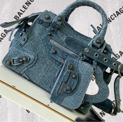 BALENCIAGA Denim Le Cagole medium bag. Limited edition