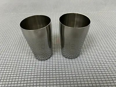 Stainless Steel Plain Glass (2 pcs) - Stylish Design with Mirror Finish Body - Silver