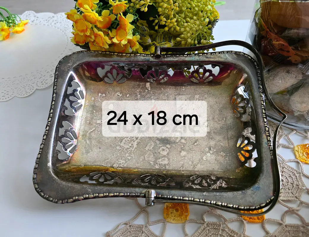 Vintage England Footed Handled Dessert Dish Silver Plated