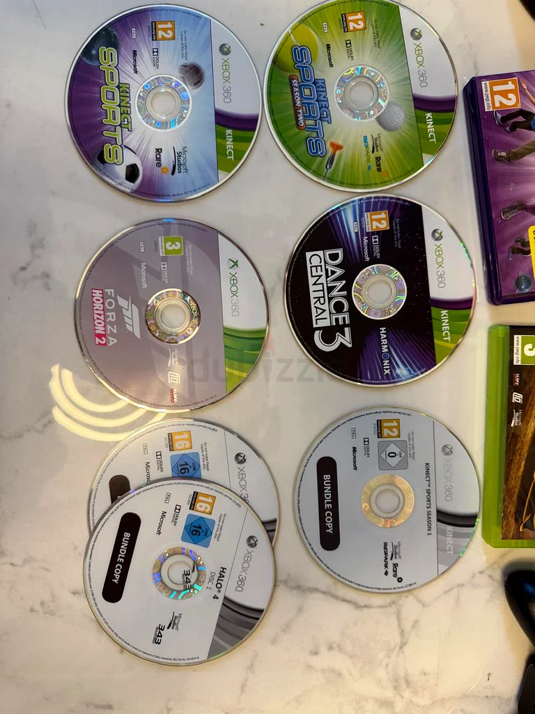 وحدة تحكم Xbox 360، مع وحدة التحكم، وكاميرا الحركة، و8 ألعاب، السعر قابل للتفاوض63230190745987113