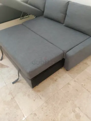 IKEA L Shape Sofa cum bed with big storage and you can fix the storage left or right anyside